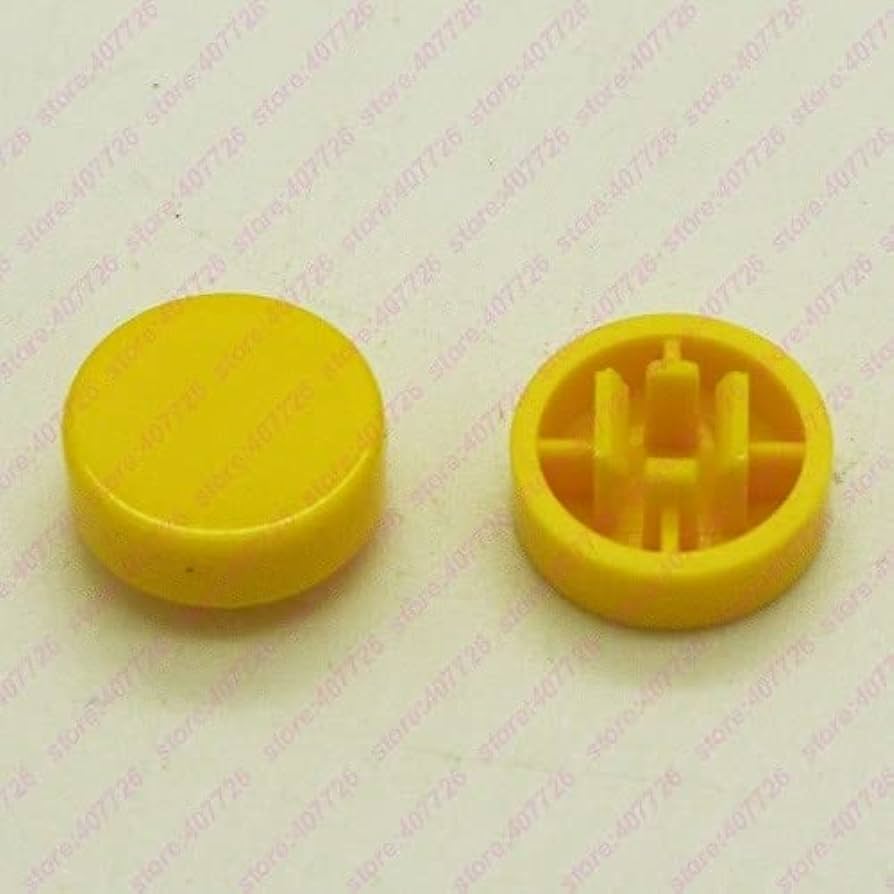 TAPA DE PLASTICO PARA BOTON CIRCULAR COLOR AMARILLO