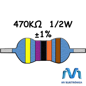 Resistencia de 1/2W  470k ohm