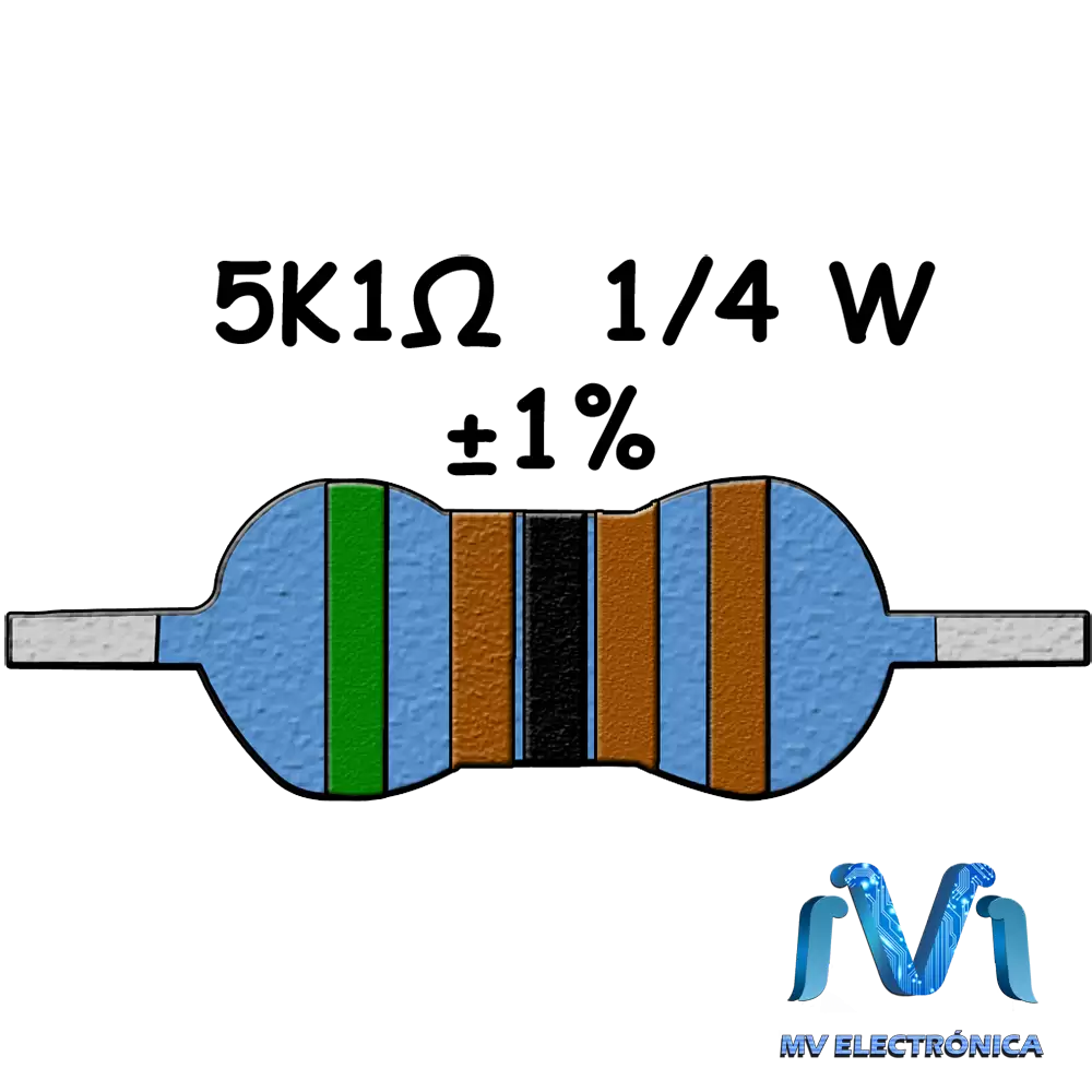 Resistencia de 1/4W  5.1k ohm