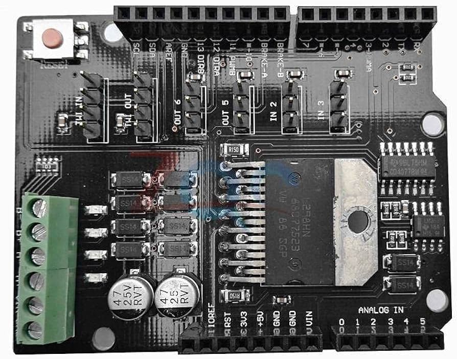 ARDUINO R3 MECA 2560 DUAL CHANNEL DC MOTOR DRIVER SHIELD PLACA DE EXPANSION L298NH MODULO DE CONDUCCION REEMPLAZO L298P, L298