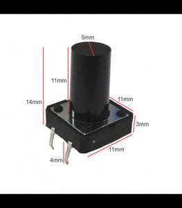 DE BOTÓN PULSADOR DE 4 PINES MICROSWITCH  11MM  DE ALTURA