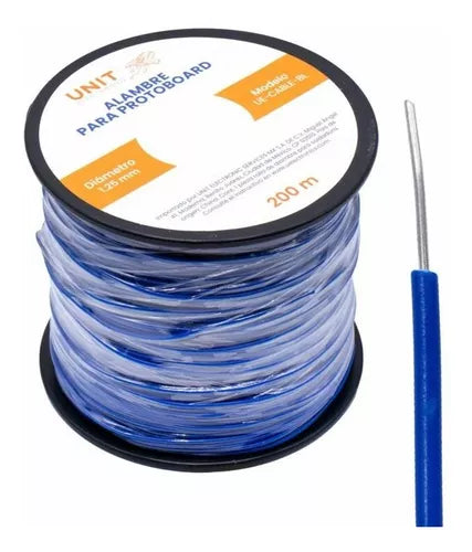 Alambre para Protoboard 24AWG 200m azul