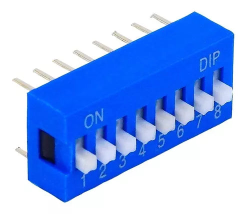 DIP SWITCH 8 POSICIONES AZUL