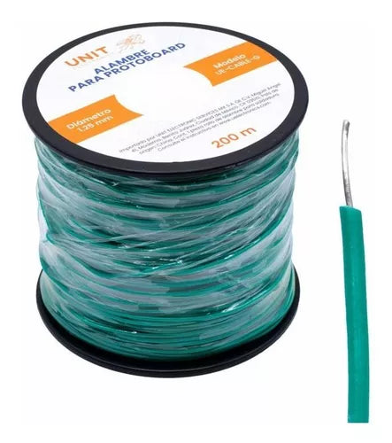 Alambre para Protoboard 24AWG 200m verde