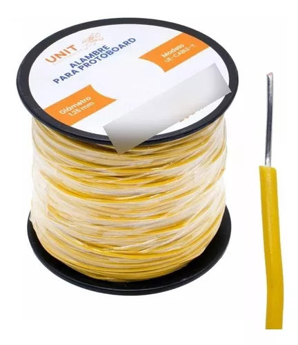 Alambre para Protoboard 24AWG 200m amarillo