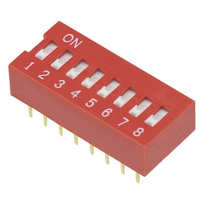 DIP SWITCH 8 POSICIONES ROJO