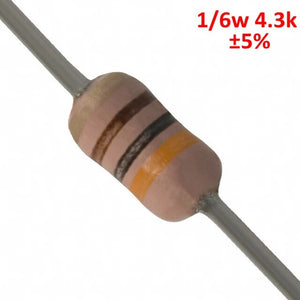 CRESISTENCIAS DE CAPA DE CARBONO  DE 1/2  W 4.3K  OHM  5%