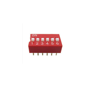 DIP SWITCH 6 POSICIONES ROJO