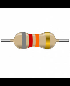 CRESISTENCIAS DE CAPA DE CARBONO  DE 1/2  W 82K  OHM  5%