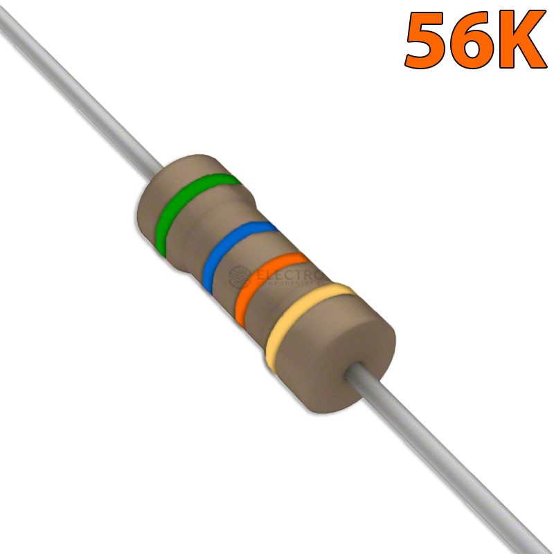 Resistencia de 1/4W  56K ohm