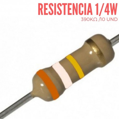 Resistencia de 1/4W 390K Ohm